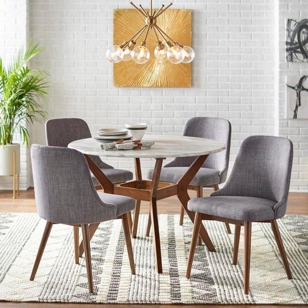 Set Meja Makan Bundar 4 Kursi Retro