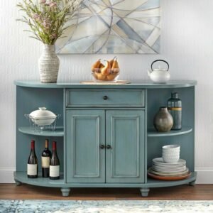 Bufet Dapur Vintage Dua Pintu Kaca
