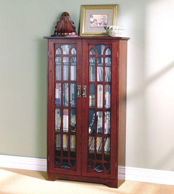 Lemari Buku Tradisional 2 Pintu Kaca