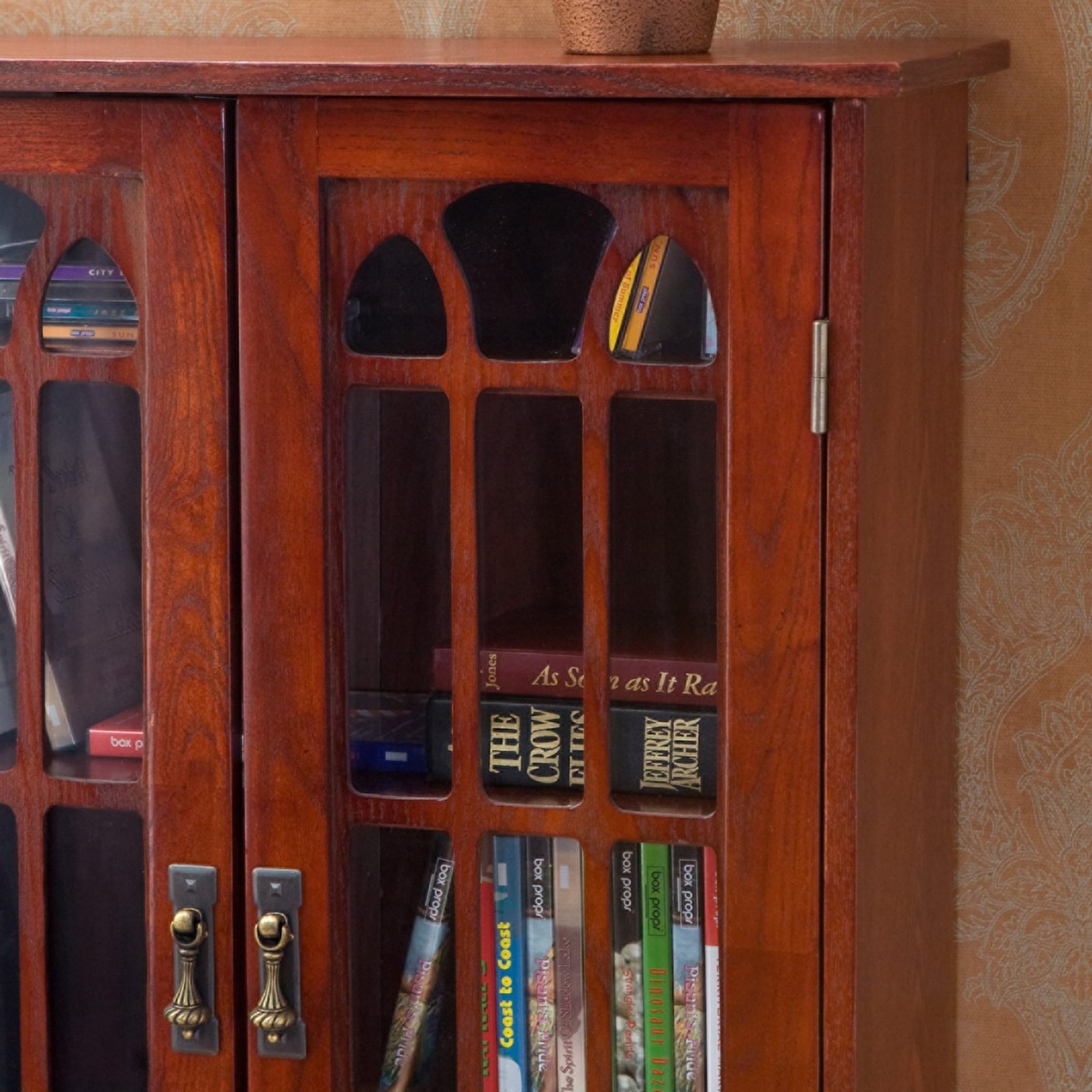 Lemari Buku Tradisional 2 Pintu Kaca