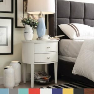 Nakas Tabung Warna Putih 2 Laci Modern