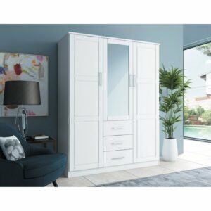 Lemari Pakaian Minimalis 3 Pintu Warna Putih