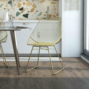 Kursi Makan Industrial Warna Gold