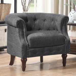 Kursi Sofa Arm Modern Kaki-Kaki Coklat Mengkilat