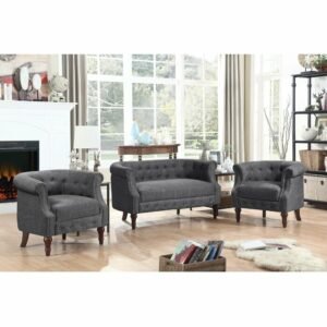 Kursi Sofa Arm Modern Kaki-Kaki Coklat Mengkilat