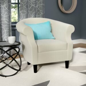Kursi Sofa Barrel Warna Putih Lembut