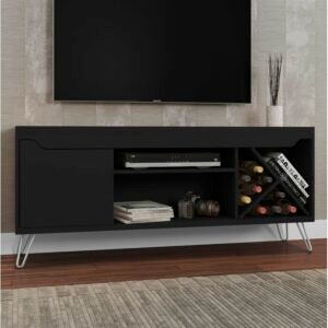 Meja TV Jati Black Cerby Modern Jepara