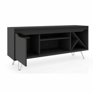 Meja TV Jati Black Cerby Modern Jepara
