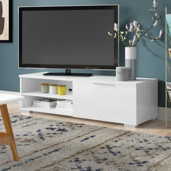 Jual Meja TV Warna Putih Minimalis Modern Jepara