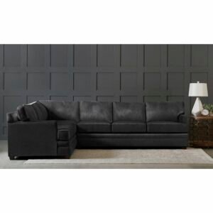Set Kursi Tamu L Sectional Modern dengan Kulit Imitasi