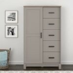 Lemari Pakaian Minimalis 2 Pintu dengan Laci Samping