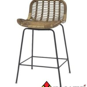 Kursi Bar SM 9 Industrial Kombinasi Rotan