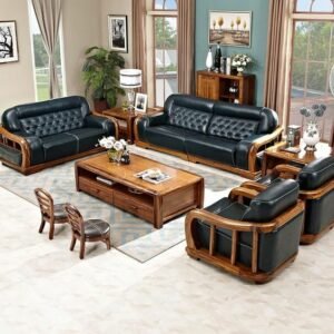 Set Kursi Tamu Jati Mewah Sofa Dark Knight