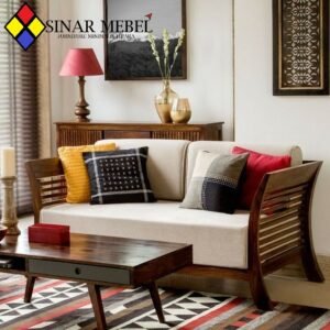 Set Kursi Tamu Jati Bangku dengan Meja Retro