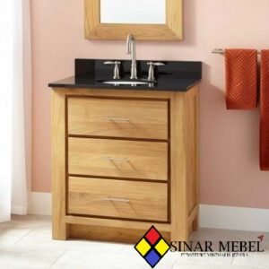 Jual Nakas Minimalis Jati Solid 3 Laci Murah