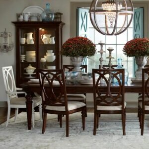 Set Meja Makan Jati Mewah Finishing Brown