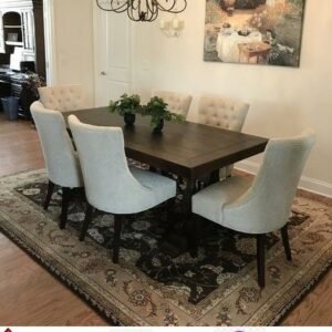 Set Meja Makan Minimalis dengan Kursi Sofa