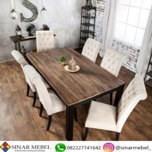 Set Meja Makan Sofa Finishing Rustic