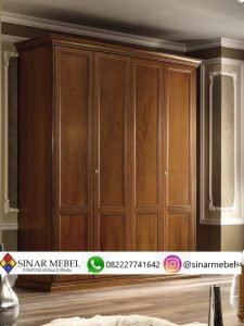 Lemari Pakaian Minimalis Jati Modern Pintu 4