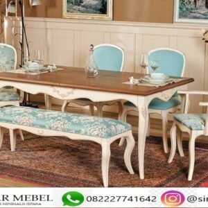 Set Meja Makan Shabby 4 Kursi