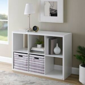 Rak Buku Minimalis Horizontal Warna Putih