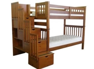 Ranjang Tingkat Anak Minimalis Natural Jati
