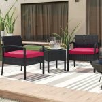 Set Kursi Teras Rotan Luar Ruangan Simple