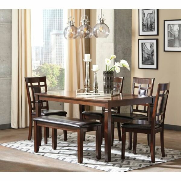 Set Meja Makan Minimalis Jati Warna Brown