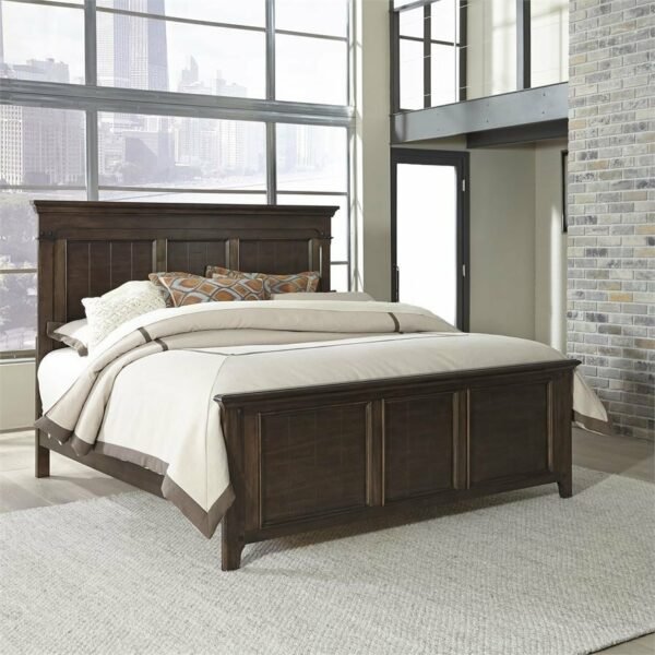 Tempat Tidur Jati Minimalis Finishing Brown