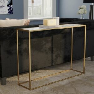 Coffe Table Industrial Panjang Kaki Gold