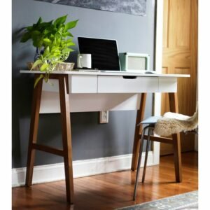 Meja Kantor Minimalis Simple Warna Putih
