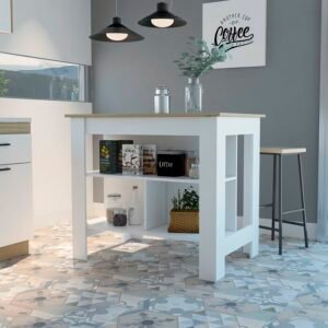 Bufet Dapur Simple Kayu Mahoni Warna Putih