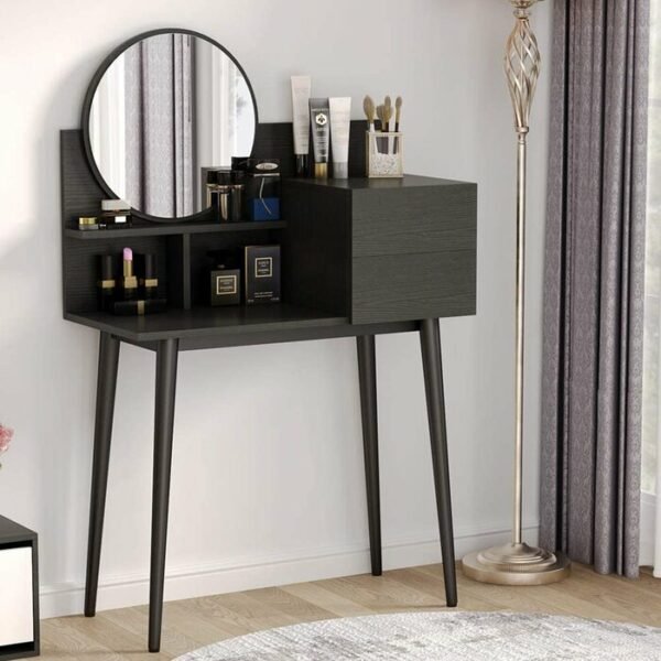 Meja Rias Minimalis Vanity Kaca Bulat
