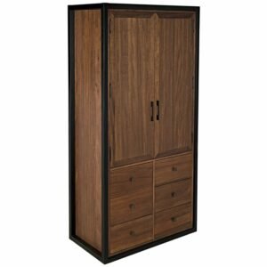Lemari Pakaian Minimalis Industrial Kayu Jati