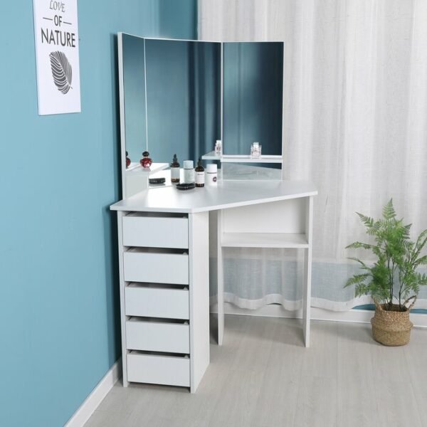 Meja Rias Minimalis Laci Corner Unik