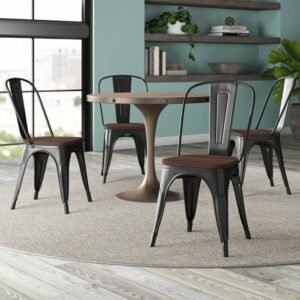 Kursi Cafe Minimalis Lilian Dudukan Kayu