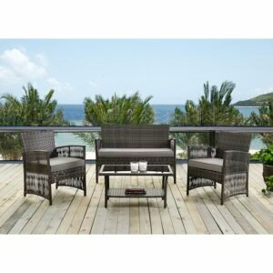 Set Kursi Rotan Sintetis Sofa Cushions