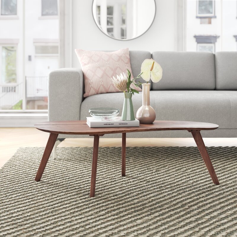 Meja Tamu Unik Warna Brown Oval