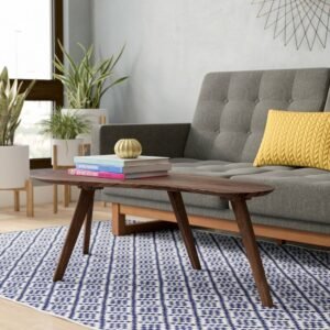 Meja Tamu Unik Warna Brown Oval