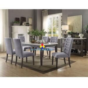 Set Meja Makan Hairsei Top Marble Carara
